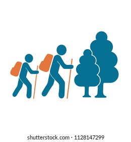 Hiking icon illustration isolated vector sign symbol