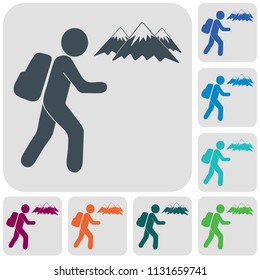 Hiking icon illustration isolated vector sign symbol