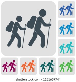 Hiking icon illustration isolated vector sign symbol
