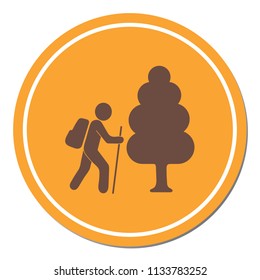 Hiking icon illustration isolated vector sign symbol

