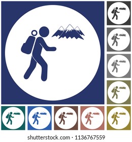 Hiking icon illustration isolated vector sign symbol

