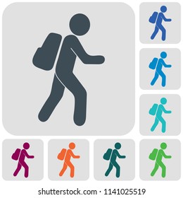 Hiking icon illustration isolated vector sign symbol

