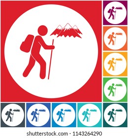Hiking icon illustration isolated vector sign symbol