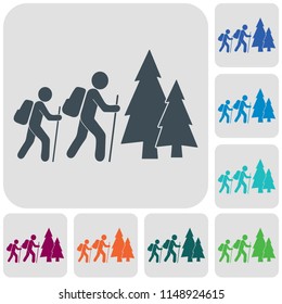 Hiking icon illustration isolated vector sign symbol