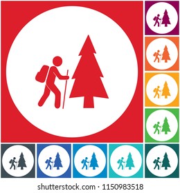 Hiking icon illustration isolated vector sign symbol

