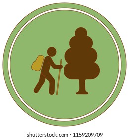 Hiking icon illustration isolated vector sign symbol