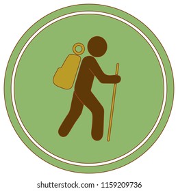 Hiking icon illustration isolated vector sign symbol