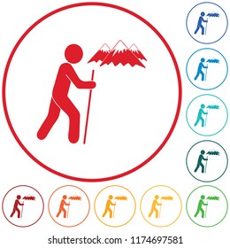 Hiking icon illustration isolated vector sign symbol

