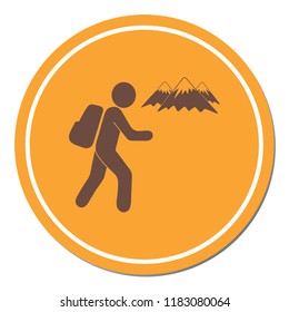 Hiking icon illustration isolated vector sign symbol