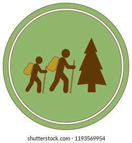 Hiking icon illustration isolated vector sign symbol