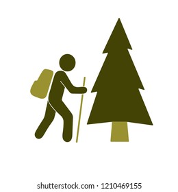 Hiking icon illustration isolated vector sign symbol