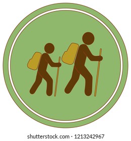 Hiking icon illustration isolated vector sign symbol
