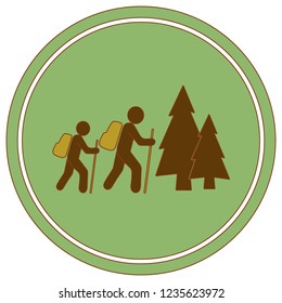 Hiking icon illustration isolated vector sign symbol