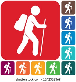Hiking icon illustration isolated vector sign symbol