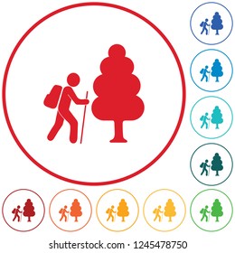 Hiking icon illustration isolated vector sign symbol

