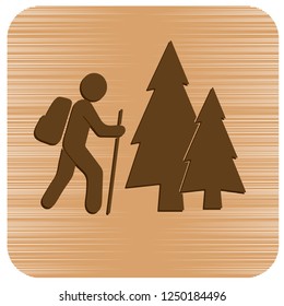 Hiking icon illustration isolated vector sign symbol

