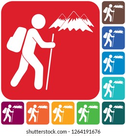 Hiking icon illustration isolated vector sign symbol