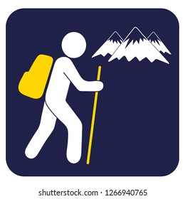 Hiking icon illustration isolated vector sign symbol