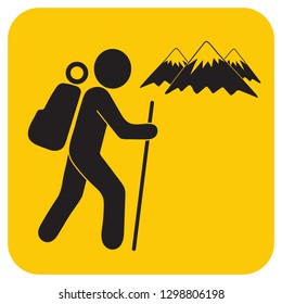Hiking icon illustration isolated vector sign symbol

