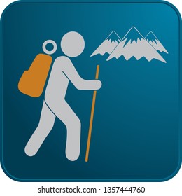 Hiking icon illustration isolated vector sign symbol