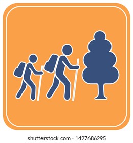 Hiking icon illustration isolated vector sign symbol

