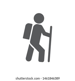 Hiking icon illustration, isolated vector sign, symbol.