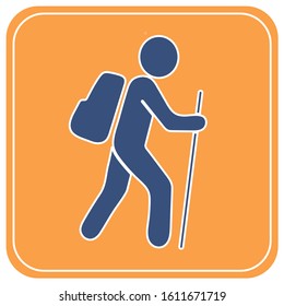Hiking icon illustration isolated vector sign symbol


