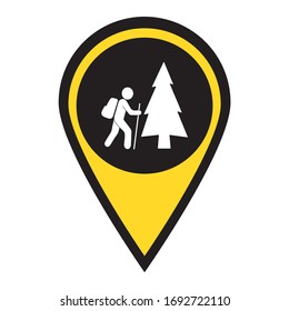Símbolo de signo vectorial aislado de ilustración de icono de caminatas

