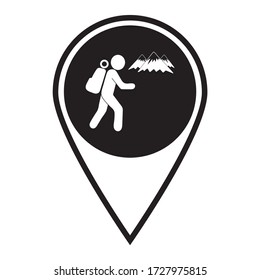 Símbolo de signo vectorial aislado de ilustración de icono de senderismo

