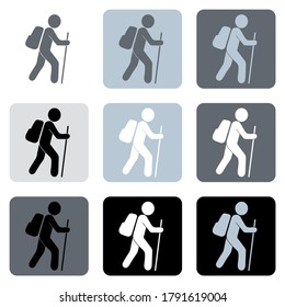 Hiking icon illustration isolated vector sign symbols set

