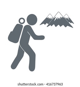 Hiking icon illustration isolated vector sign symbol