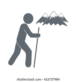 Hiking icon illustration isolated vector sign symbol

