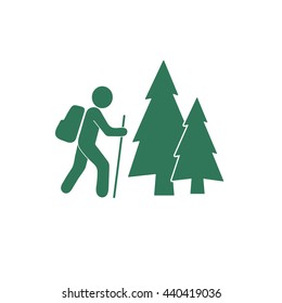 Hiking icon illustration isolated vector sign symbol