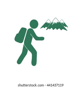 Hiking icon illustration isolated vector sign symbol