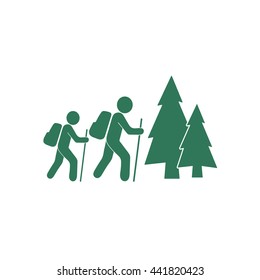 Hiking icon illustration isolated vector sign symbol