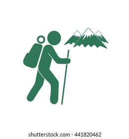 Hiking icon illustration isolated vector sign symbol