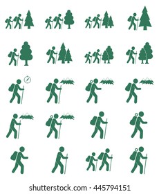 Hiking icon illustration isolated vector sign symbols set