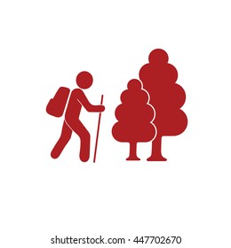 Hiking icon illustration isolated vector sign symbol