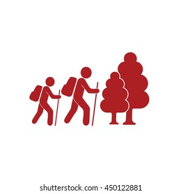 Hiking icon illustration isolated vector sign symbol

