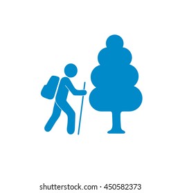 Hiking icon illustration isolated vector sign symbol
