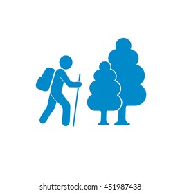 Hiking icon illustration isolated vector sign symbol