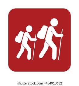 Hiking icon illustration isolated vector sign symbol