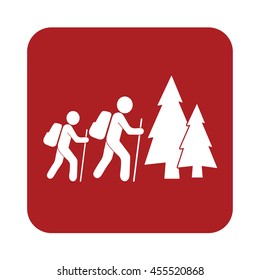 Hiking icon illustration isolated vector sign symbol