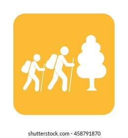 Hiking icon illustration isolated vector sign symbol