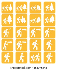 Hiking icon illustration isolated vector sign symbols set