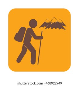 Hiking icon illustration isolated vector sign symbol