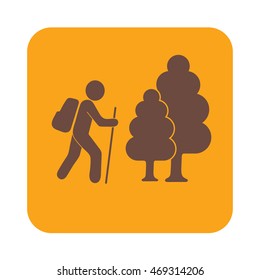 Hiking icon illustration isolated vector sign symbol

