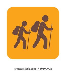 Hiking icon illustration isolated vector sign symbol