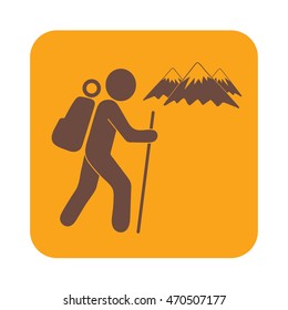 Hiking icon illustration isolated vector sign symbol

