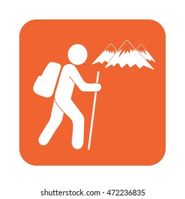 Hiking icon illustration isolated vector sign symbol

